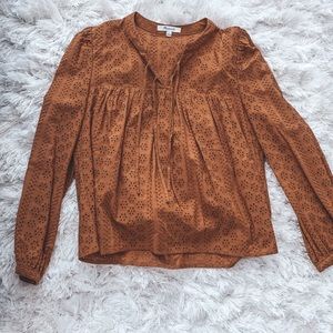Madewell Size Small Burnt Orange Long Sleeve Shirt